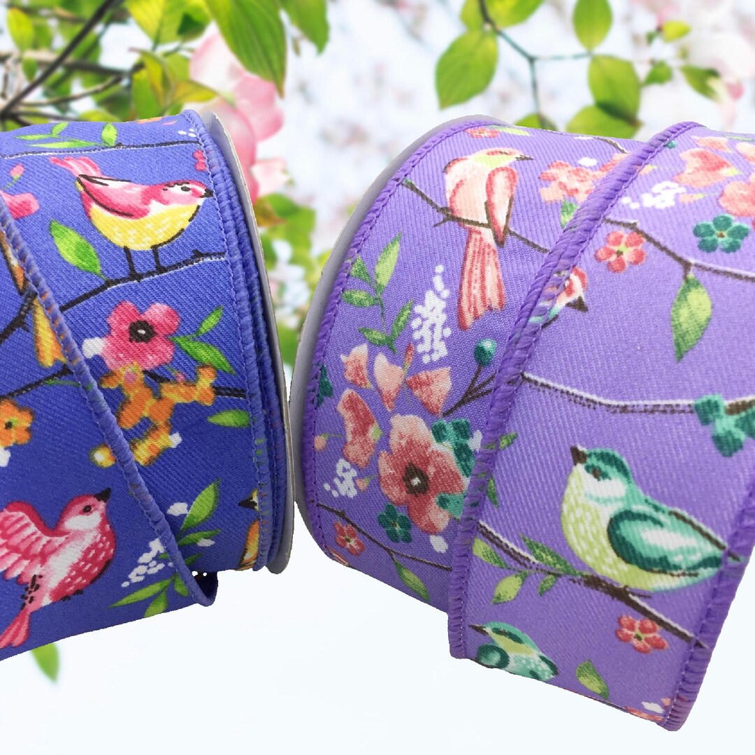 Flying Tiger Ribbon Spring Bird Ribbon, Floral Spring Craft WIRED Ribbon, 1.5 Inch, 5 Yards - Etsy