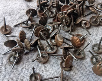Upholstery nails Vintage furniture nails Old nails furniture Furniture supplies Flat studs Upholstery drapery fabrics Victorian retro chic