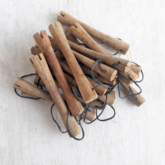 Vintage Dark Wooden Hair Rollers 10 Pcs Thin Hair Curlers For Etsy