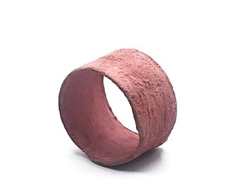 Contemporary Minimal modern pink cylinder ring street inspired unique oneoffakind ring