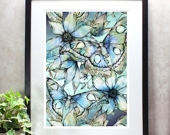 Atlas Moth Botanical Édition Limitée Fine Art Giclée Print