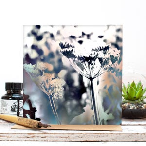 Tarjeta de regalo en blanco con flores de perejil silvestre de Jessica Wilde
