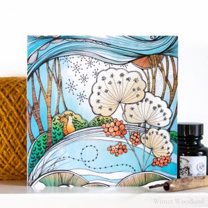 Winter Woodland Weihnachtsgrußkarte von Jessica Wilde