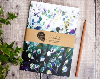 Midnight Botanica A5 Recycled Plain Notebook | by Jessica Wilde