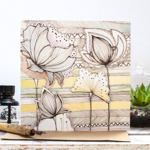 Cadeaubon met wilde bloemen geïllustreerd door Jessica Wilde