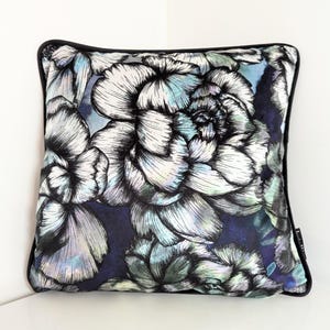Peony Floral Velvet Cushion