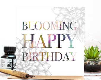 Blooming Happy Birthday Floral Gift Card