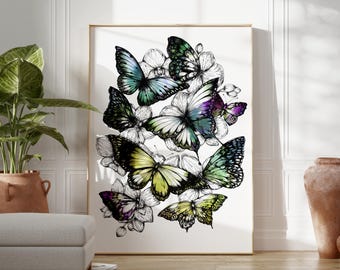 Butterfly Kaleidoscope Fine Art Giclée Print by Jessica Wilde