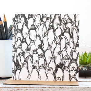 Carte de voeux vierge Pingouin se dandinant par Jessica Wilde