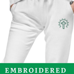 Jesus Sweatpants, Christian Sweatpants, Faith Sweatpants, Jogger Set, Christian Apparel, Embroidered Sweatpants, Embroidered Sweatshirt, Tee