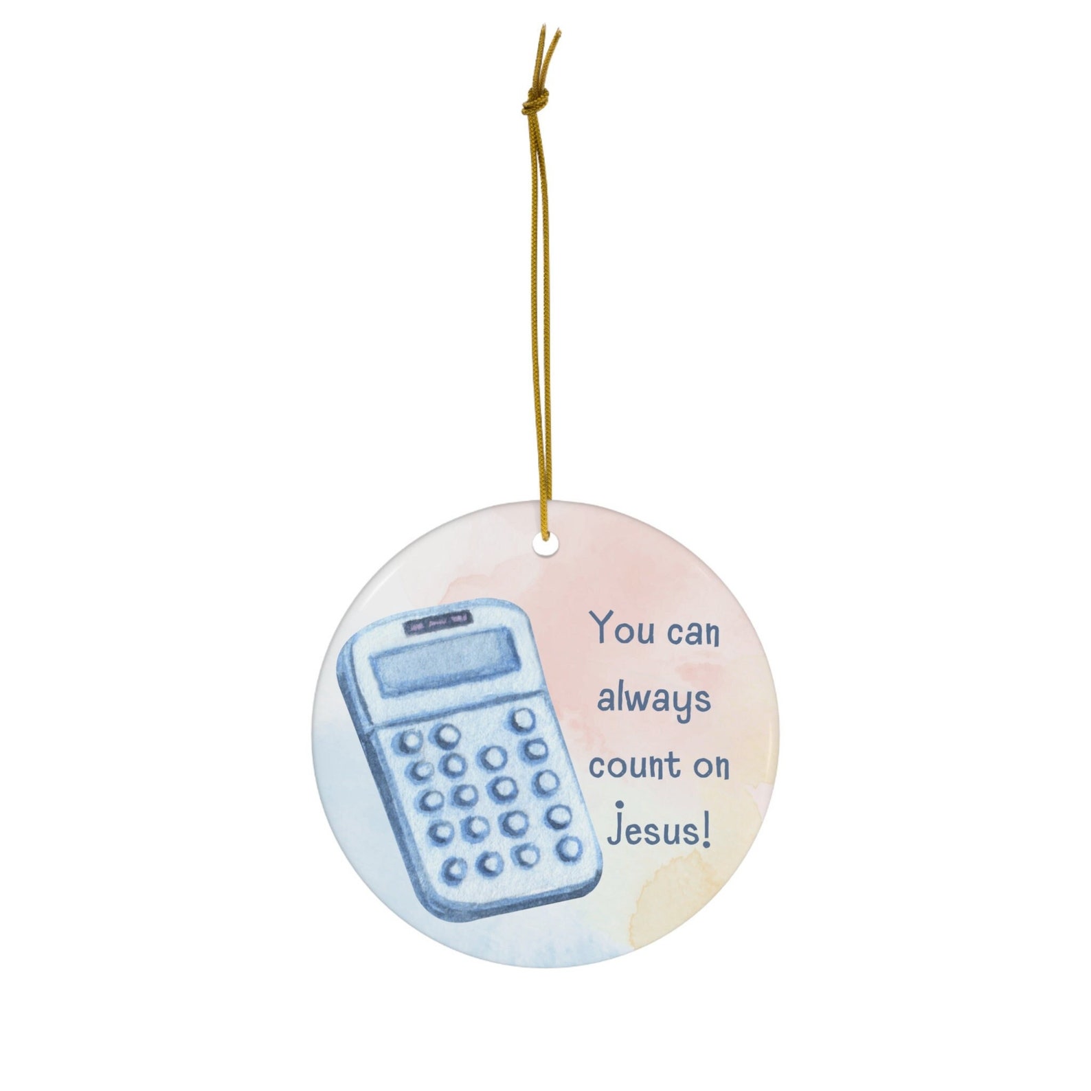 Calculator Ornament, Jesus Ornament, Accountant Ornament, Faith Ornament, Jesus Christmas
