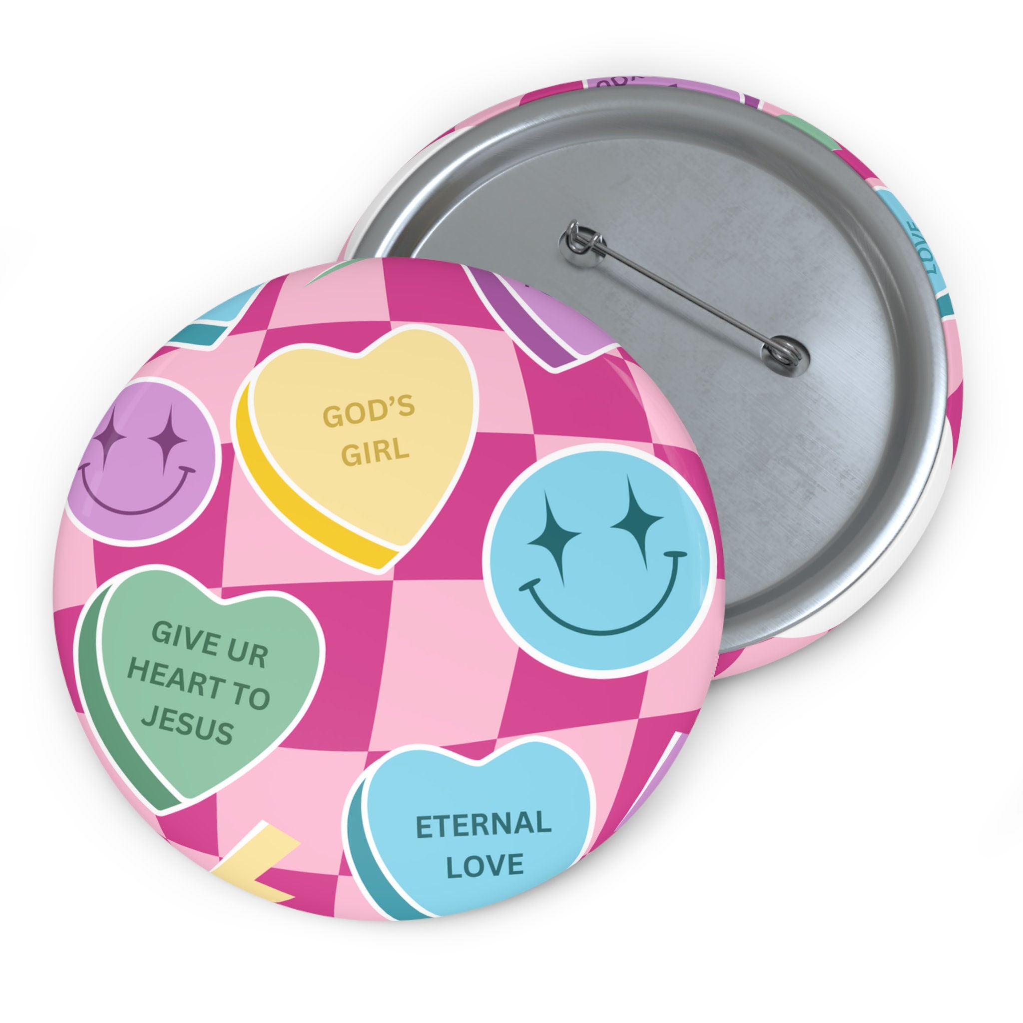 Jesus Buttons, God Loves You Pin Button, Valentine Button, Pinback ...