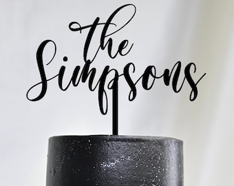 Personalized Wedding Cake Topper: Rustic Gold or Silver, Custom Mr & Mrs