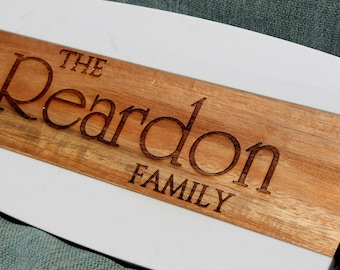 Personalized Marble Acacia Wood Cutting Board, Engraved Wedding Gift