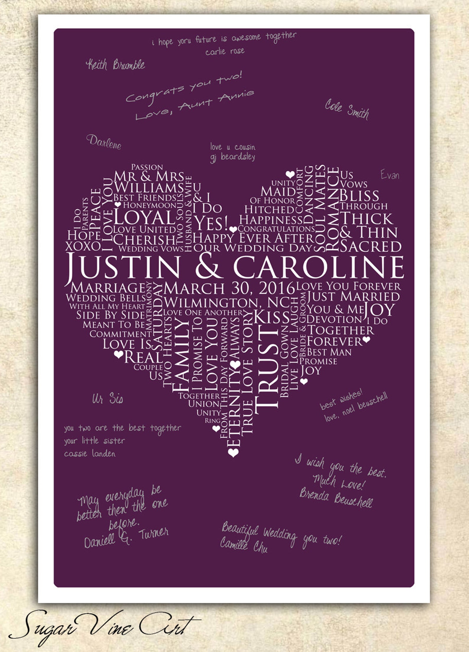 WEDDING Signature GUESTBOOK Wedding Keepsake Love Poster Etsy