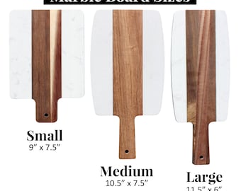 Personalized Marble Wood Cutting Board: Engraved Charcuterie Board