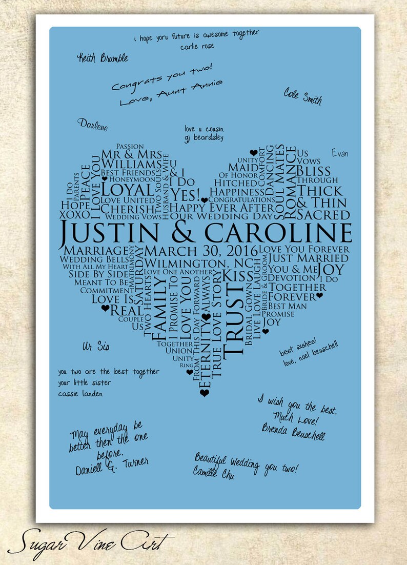 Wedding Keepsake Love Poster 13x19 Signature Guest Book Etsy