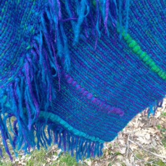 Handwoven wearable fiber art Gem