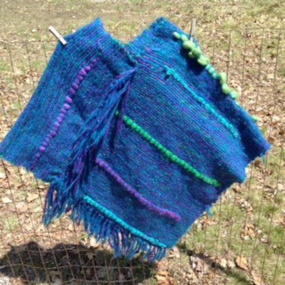 Handwoven wearable fiber art Gem