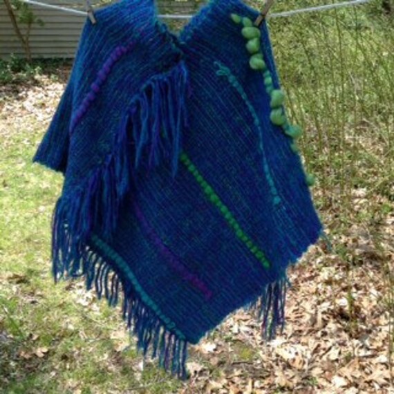 Handwoven wearable fiber art Gem