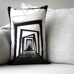the cabinet of dr. caligari - 14" by 20" velveteen pillow case -  german expressionism (1920)