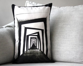 the cabinet of dr. caligari - 14" by 20" velveteen pillow case -  german expressionism (1920)