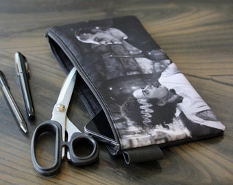 monster movie - lined twill pencil case- horror film - cult classics - goth gift ideas -Frankenstein