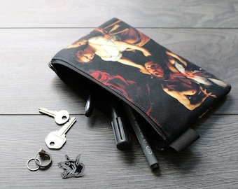 judith beheading holofernes - lined twill pencil case - double sided print - caravaggio, 1598 - 1599