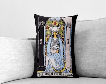 OVERSTOCK DISCOUNT the high priestess - 14" x 20" velveteen pillow case - major arcana tarot card series