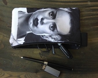 frankenstein's creature and bride - lined twill pencil case- universal monsters