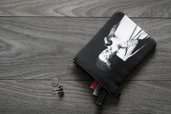 monster movie - lined twill pencil case- horror film - cult classics - goth gift ideas - bride of Frankenstein