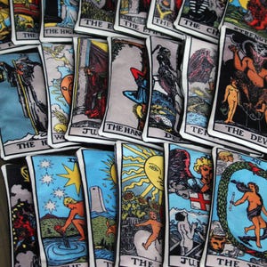 YOU CHOOSE - any tarot card - lined velveteen pencil case - major arcana tarot card series