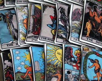 YOU CHOOSE - any tarot card - lined velveteen pencil case - major arcana tarot card series