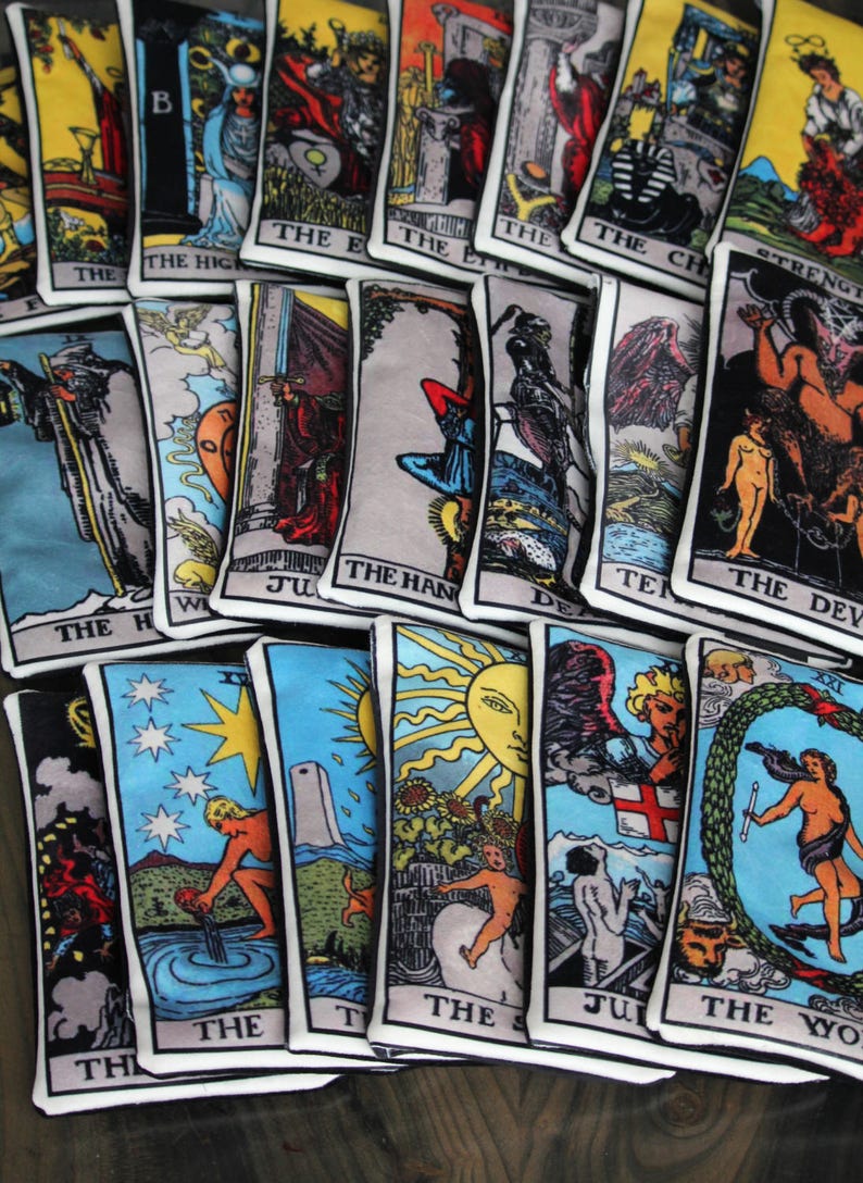 lined velveteen pencil case YOU CHOOSE any tarot card major arcana tarot card series