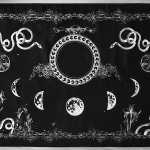 OVERSTOCK DISCOUNT - 23" x 36" altar cloth // ritual cloth // spirit cloth - velveteen  - moon phases