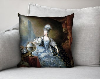 Marie Antoinette, Queen of France // French Revolution - 18" velveteen pillow case - ean-Baptiste Gautier Dagoty, 1775