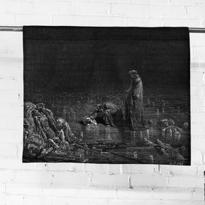 the divine comedy illustration // dante's inferno - large canvas printed banner // wall hanging - Gustave Doré, 1892