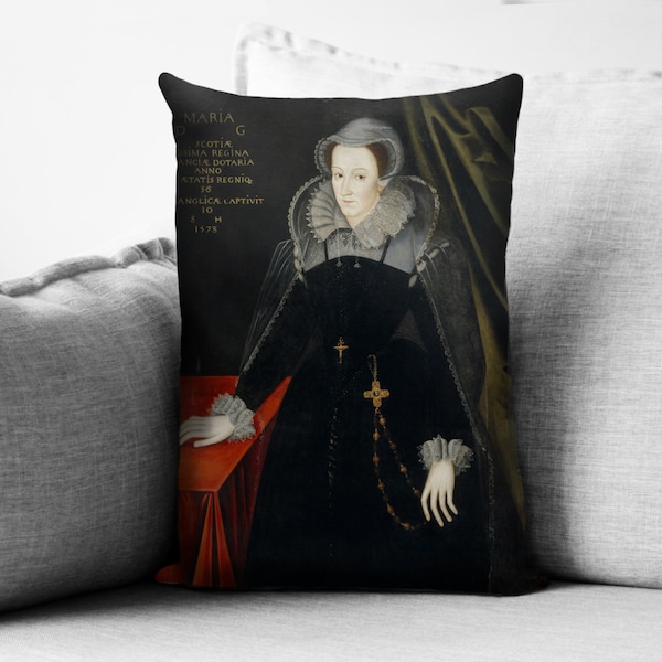 Mary, Queen of Scots  - 14" x 20" velveteen pillow case - Mary Stuart or Mary I of Scotland, was Queen of Scotland, 1542-1567