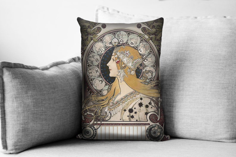 blvckfly Zodiac Art Nouveau Pillowcase