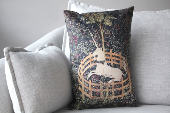 Pillow Case Unicorn Tapestry Pillow MEDIEVAL HERALDIC UNICORN