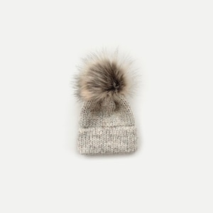 Double Brim Knit Beanie Hat with detachable Faux Fur Pom Newborn/Baby/Toddler/Child/Kids| THE BERRETTO