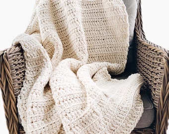 Crochet Pattern | Easy Beginner Blanket Throw Afghan | THE COMODO