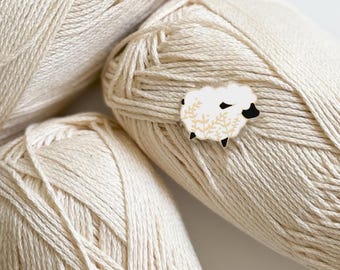 Knit + Crochet Enameled Pin | SHEEP PIN