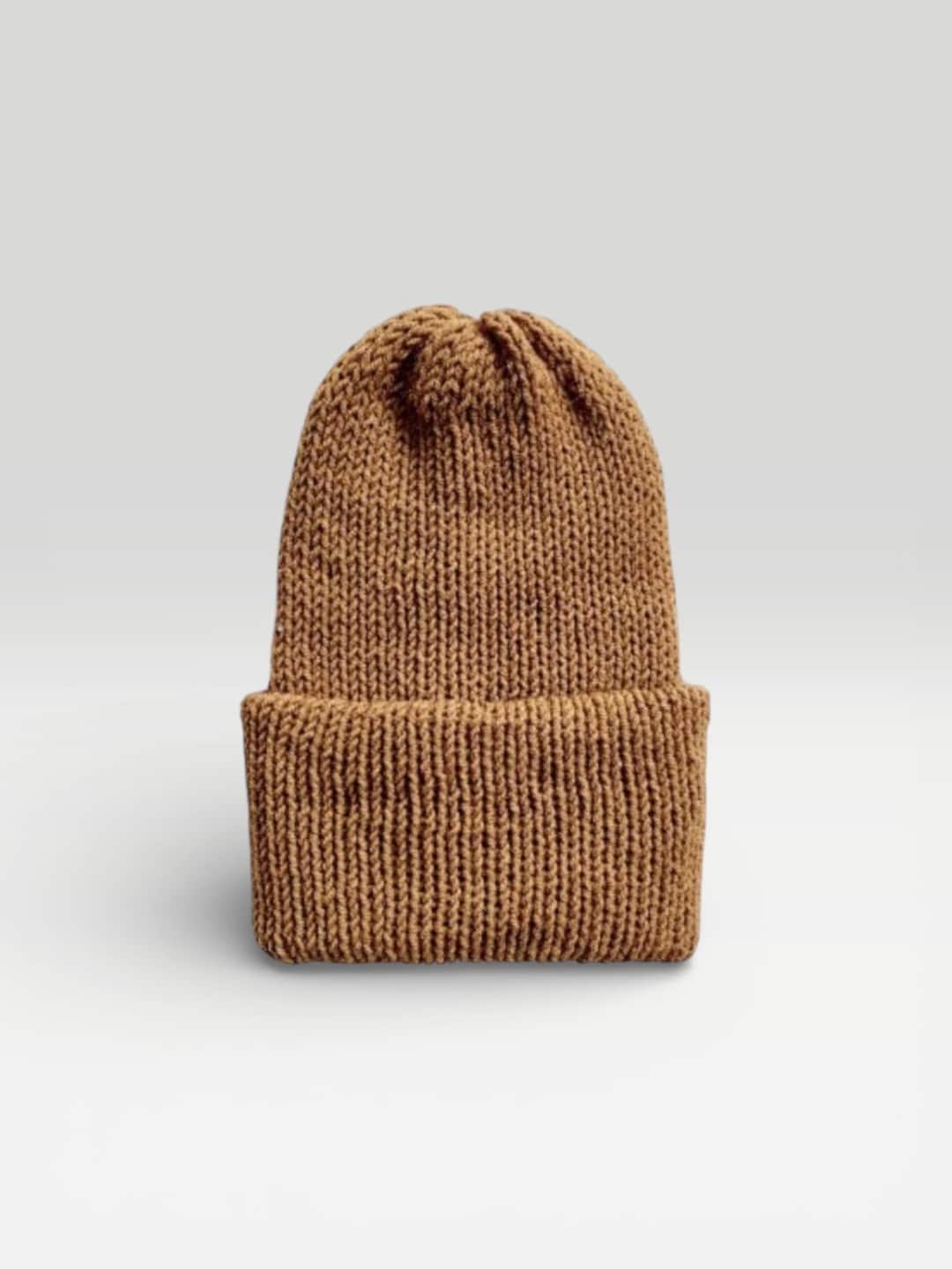 Bonnet tricot uni marine doublé avec pompon Herman
