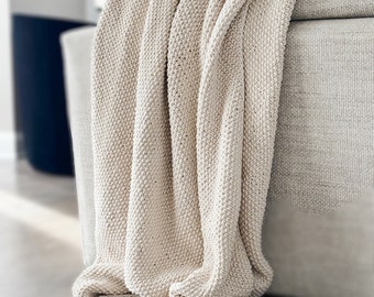 Knitting Pattern | C2C Seed Stitch Throw Baby Blanket Pattern | 10 Finish Sizes | THE VOLTA