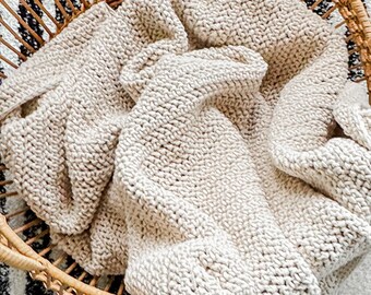 Modern Crochet Throw Blanket | Cream/Ivory | THE PREGO