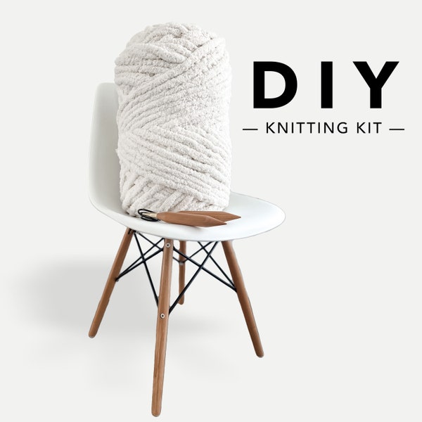 DIY Knitting Kit | Giant Jumbo Chenille Throw | The GRANDE BLANKET