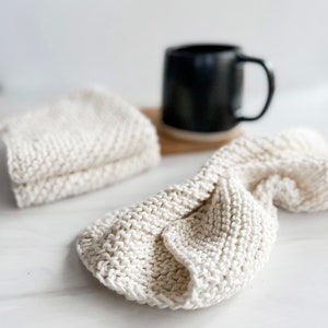 Hand Knit 100% Cotton Dish Cloth Hand Towel | Set of 3 | THE MAPPINA CLOTHS | Ready To Ship