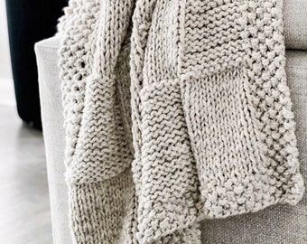Hand Knit Chunky Basketweave Throw Blanket  | THE PIAZZA