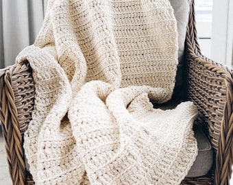 Crochet Pattern | Easy Beginner Blanket Throw Afghan | THE COMODO